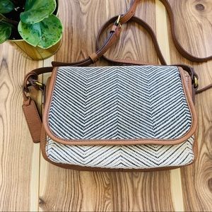 FOSSIL | crossbody leather trim shoulder bag